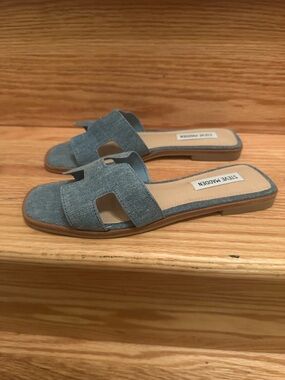 Steve Madden Hayden Denim Slide Sandals NWOT